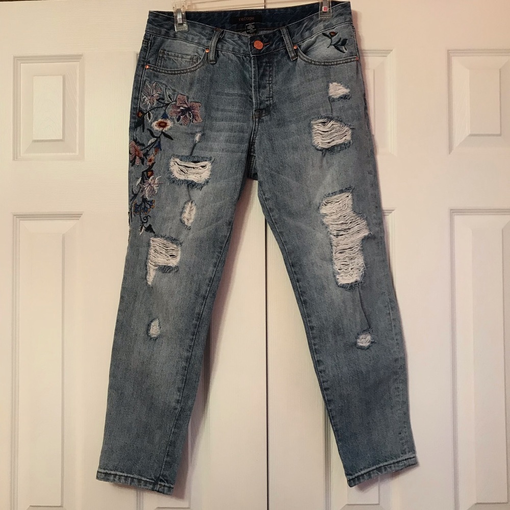 Floral Embroidered Jeans